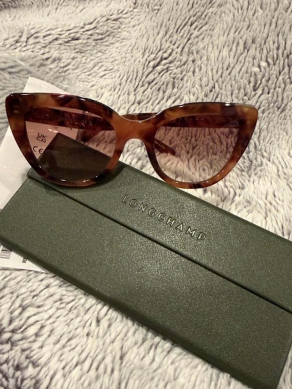Longchamp Cat-Eye Sunglasses Light Havana Tortoiseshell
